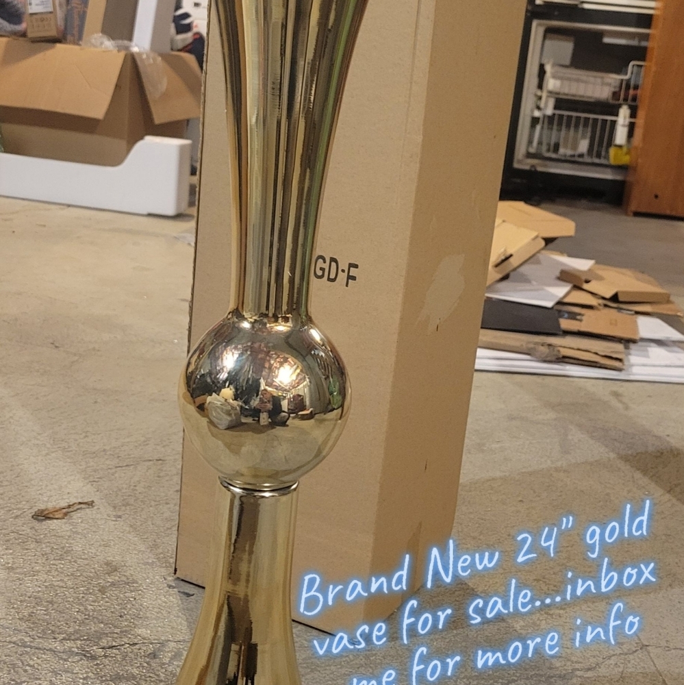 24" gold Vase